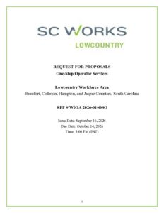 WIOA 2026 01 OSO Lowcountry OneStopOperator RFP